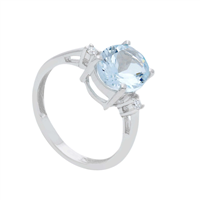 Ring Babila Milano Woman For Ever in White Gold Acquamarina